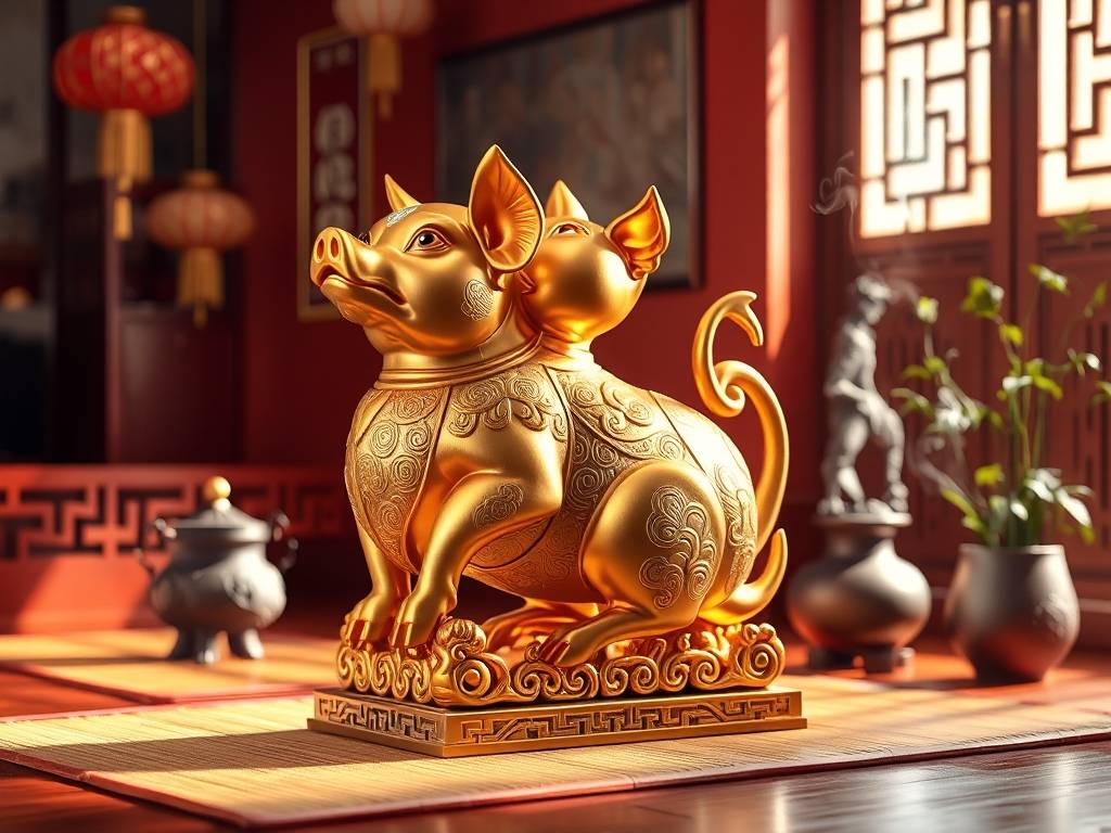 金猪摆放客厅位置图片 安放在生气旺位