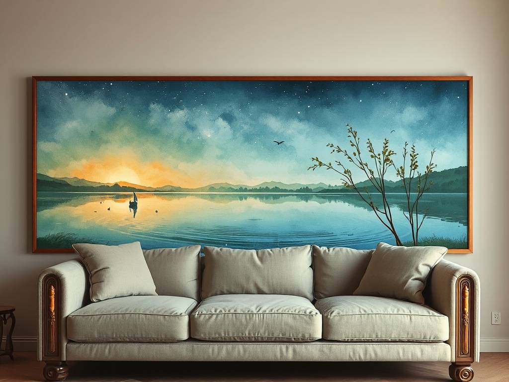 沙发背景墙挂什么画对家里風水好 家中挂画忌用玻璃装裱