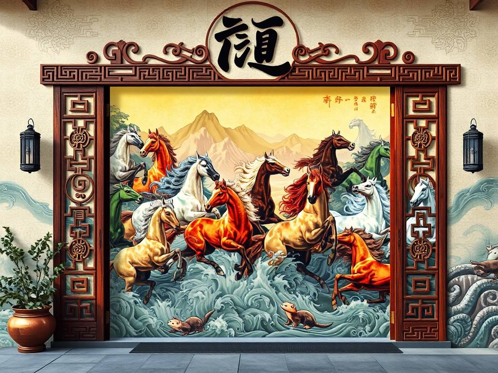 入门玄关掛(guà)什么画風水好 万马图掛(guà)玄关可化煞旺事业