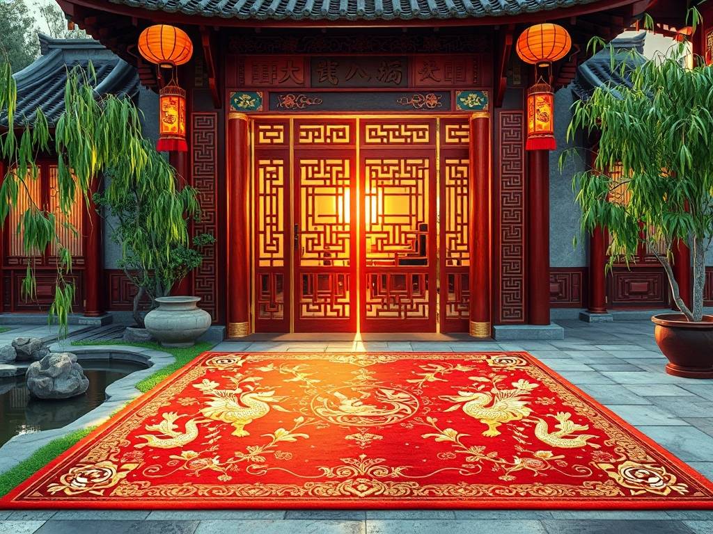 阳宅大富大贵大门 门垫放入户门可化煞