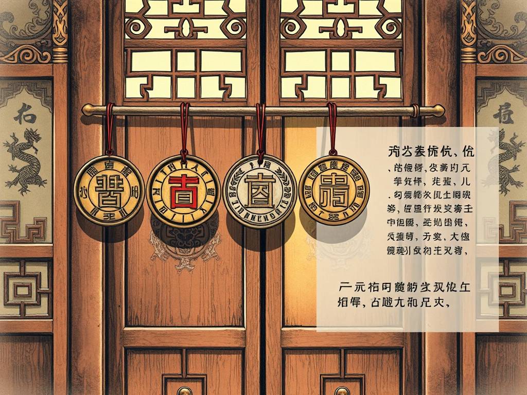 五帝钱门对门挂法图 五帝钱宜挂在左边门框