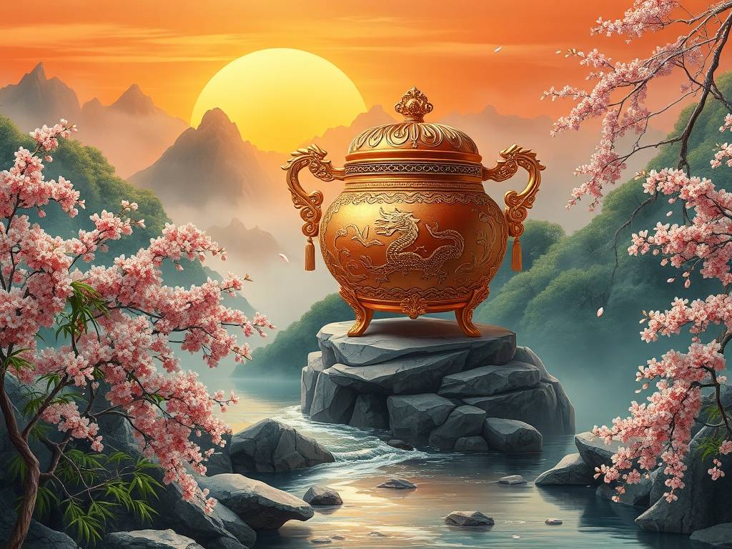 最招财的聚宝盆山水画 夕阳图不宜挂在家中