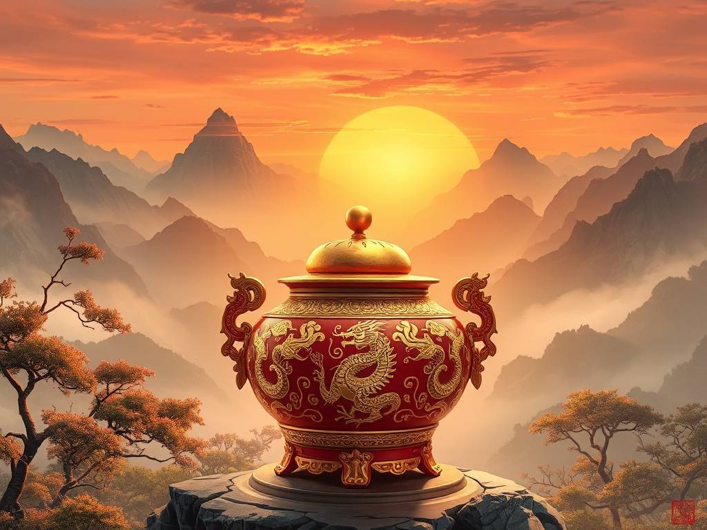 最招财的聚宝盆山水画 夕阳图不宜挂在家中