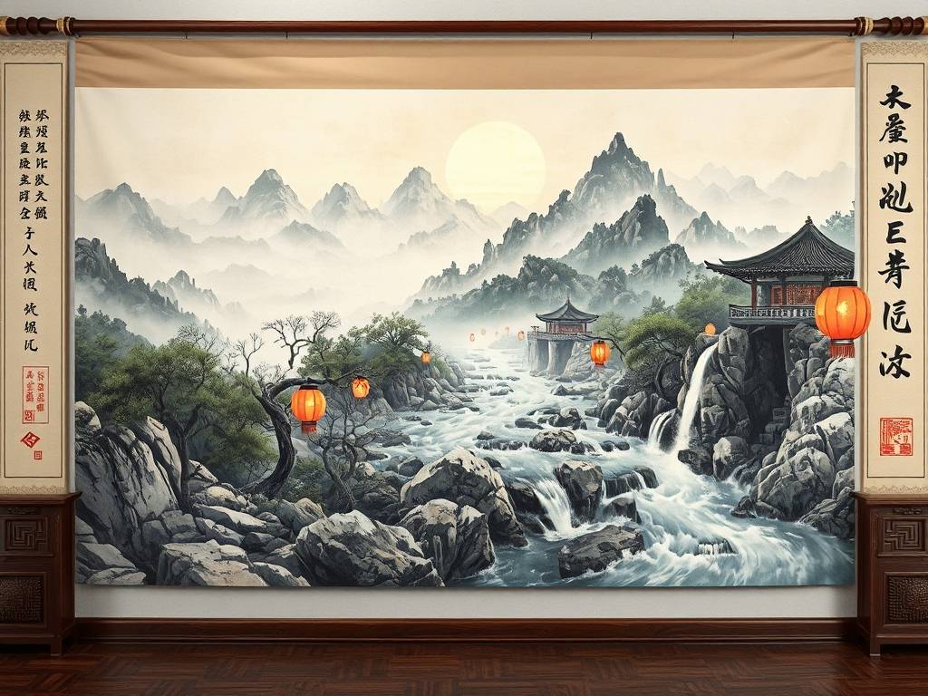 进门看到的墙上挂什么画好 山水画水流方向朝屋内聚财