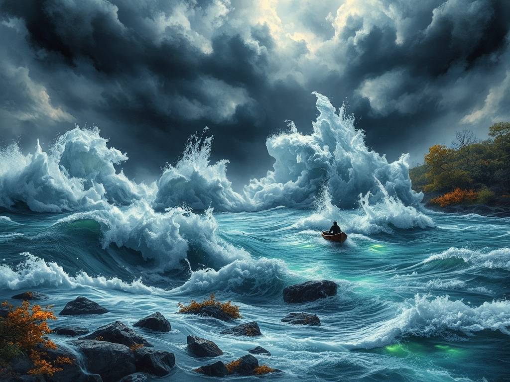 梦见河水上涨，梦见河水暴涨
