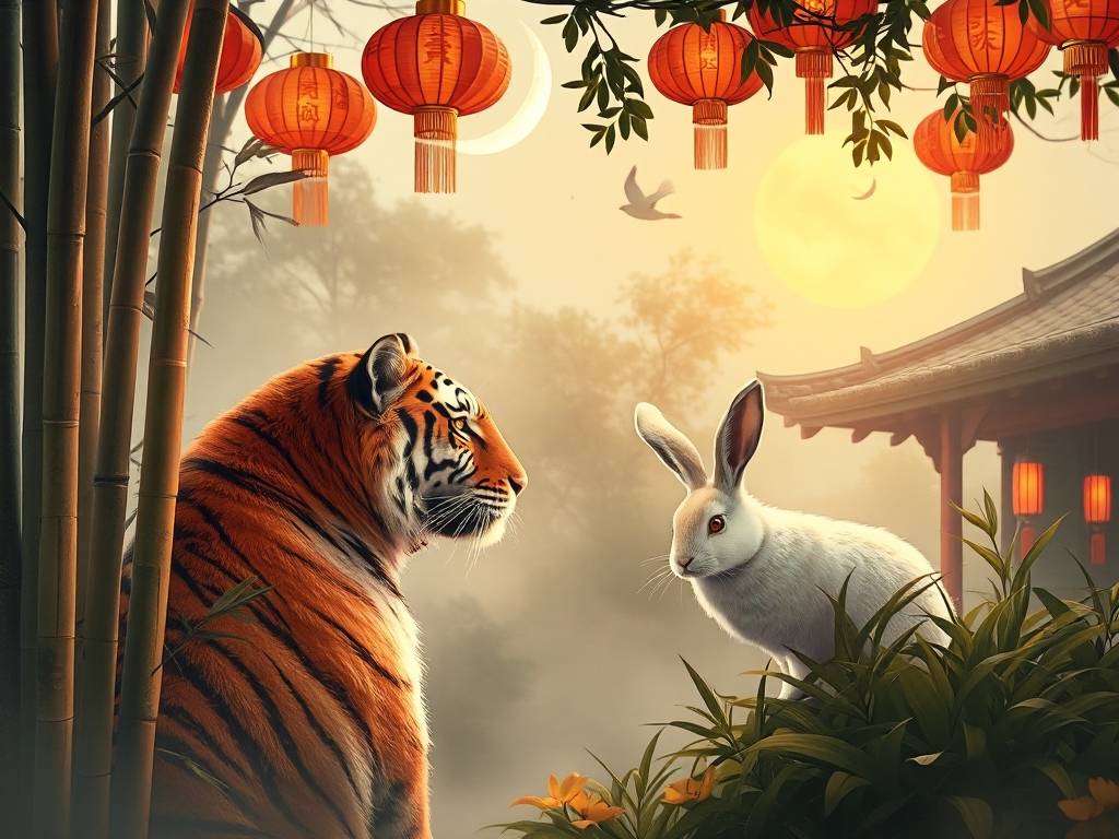 寅虎辞旧岁卯兔迎新春
