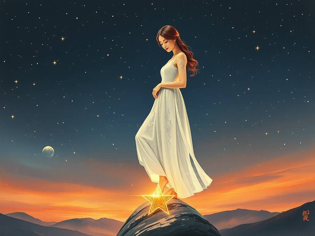女人右脚踏一星寓意 感情和谐幸福