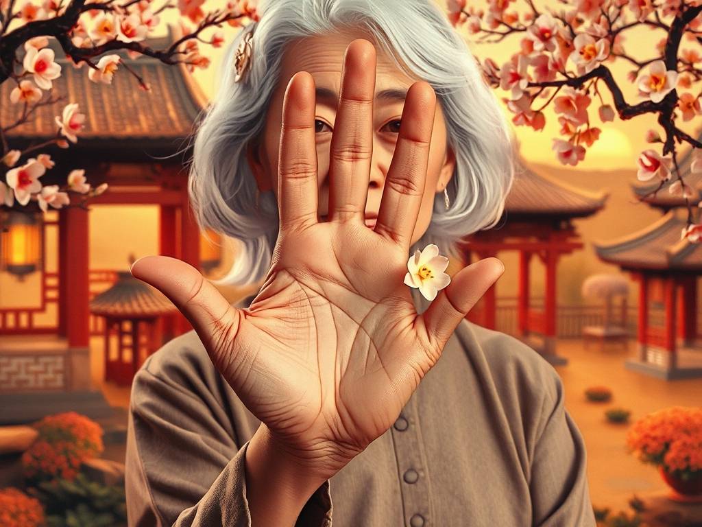 后半生有钱女的手相 手颈线清晰现花星