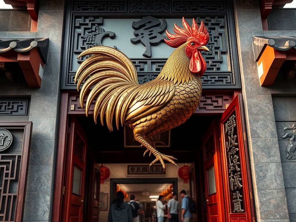 最旺入(rù)门玄关正对大门摆件 雄鸡图挂玄关辟邪镇宅