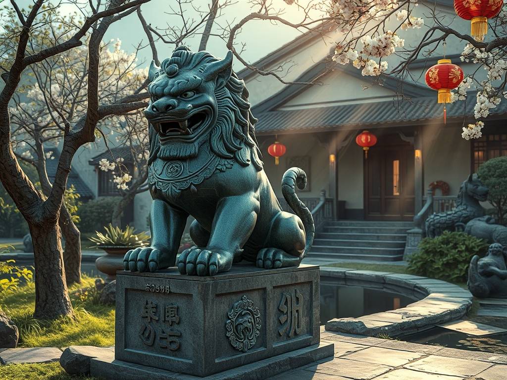 家门口放什么辟邪镇宅 铜狮子(zi)能生水可旺财