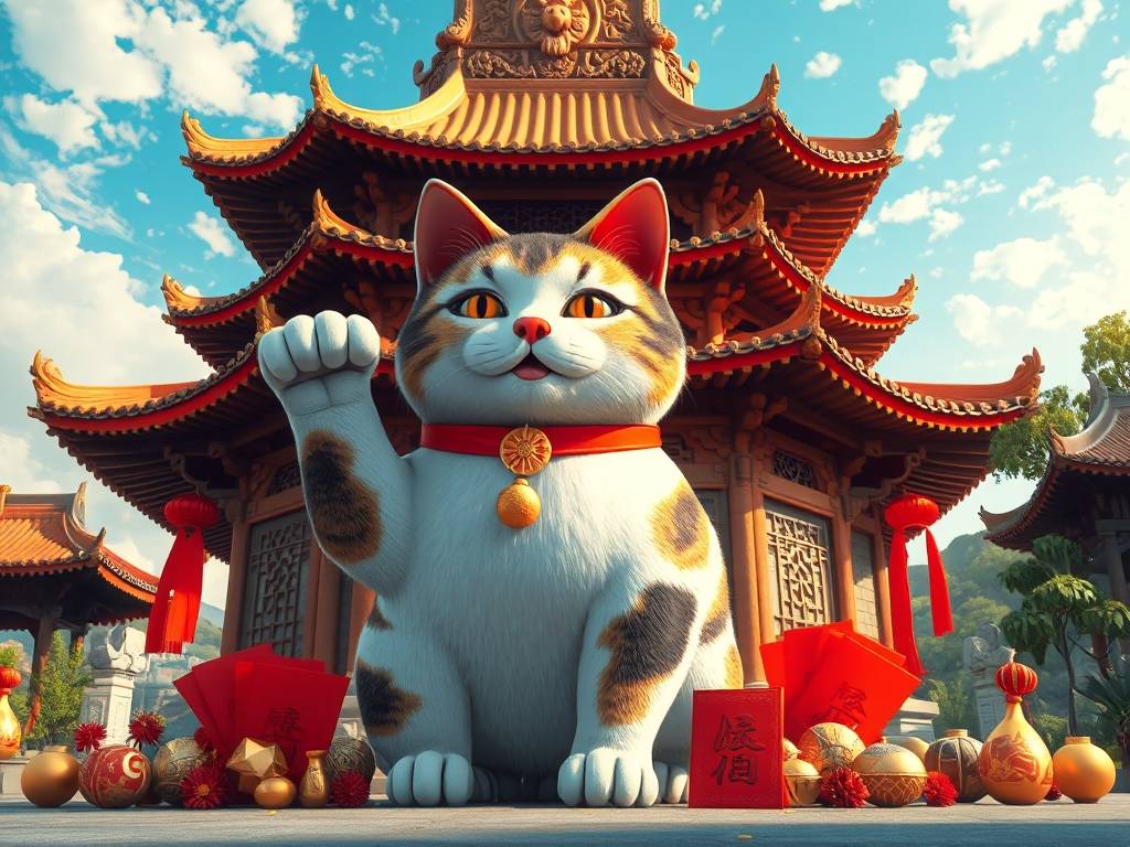 招财猫放门口 招财进宝聚集福氣(qì)