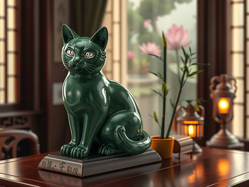 桌上放小猫摆件风水