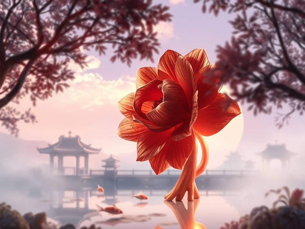 牡丹花摆件风水
